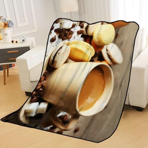 New Arrival Coffee Blankets Printing Soft Blanket Throw On Home/Sofa/Bedding Portable Adult Travel Cover Blanket