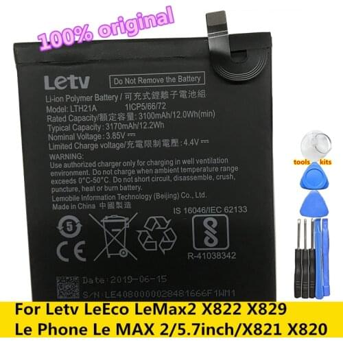 Original LTH21A 3100mAh Battery For LeEco Letv Le Phone Le MAX 2/5.7inch/X821 X820 Mobile Phone Batteries