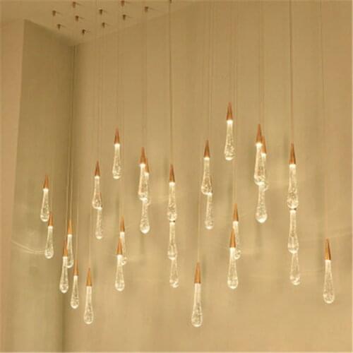 Postmodern Minimalist Luxury Crystal Chandelier Romantic Hotel Lobby Villa Italy Milan Designer Restaurant Cafe Light Fixtures