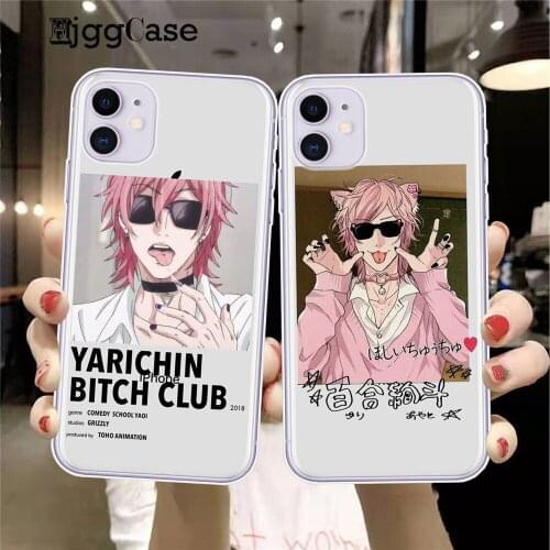 Yarichin bitch Club Anime Phone Case Transparent soft For iphone 5 5s se 6 6s 7 8 11 12 plus mini x xs xr pro max Cover Fundas