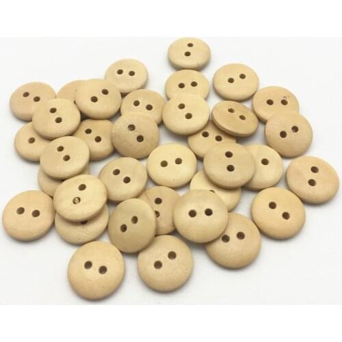 1000pcs 15mm Natural Wood Shirt Coat Buttons Sewing Accessories 2 Holes Round DIY Button Embellishments For Scrapbooking