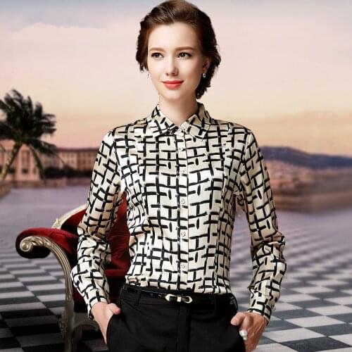 MLCRIYG 95% Silk Blouse Women Spring Womens Shirt Summer Top Female Long Sleeve Womens Tops and Blouses Plus Size YQ340