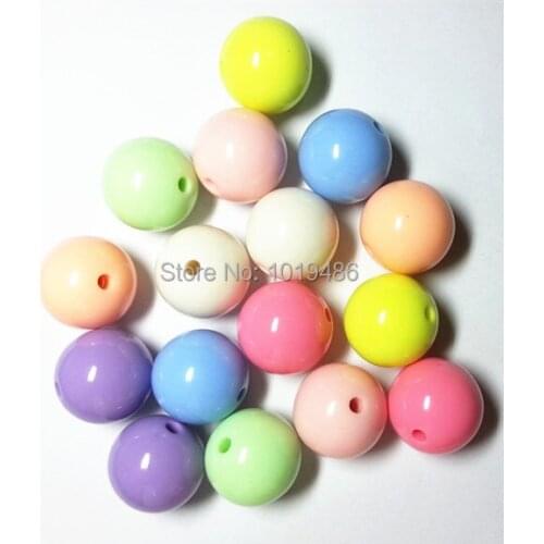 Choose size) 6mm/8mm/10mm/12mm/14mm/16mm/18mm/25mm soft mix color Gumball Bubblegum Acrylic Solid Beads for Necklace Jewelry