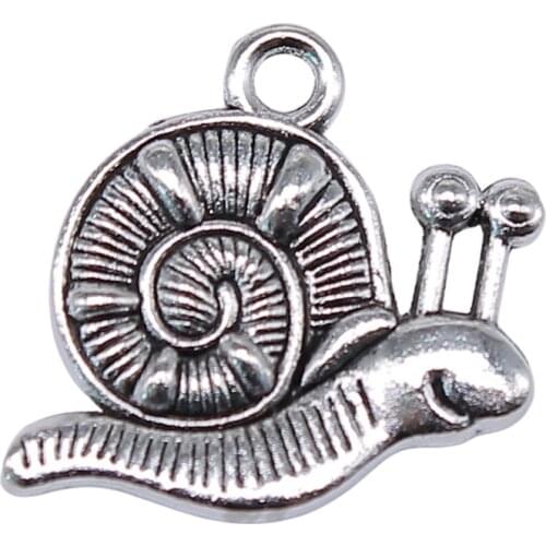 WYSIWYG 10pcs 16x18mm Charms Garden Snail Antique Making Pendant Fit Vintage Tibetan Silver Color DIY Handmade Jewelry