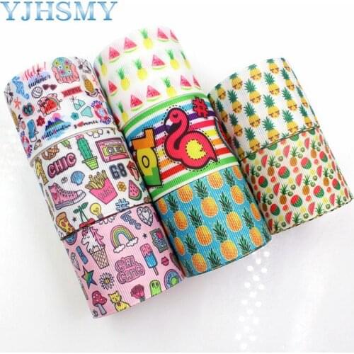 YJHSMY C-17817-679,38 mm 5 Yards Cartoon Thermal transfer Printed grosgrain Ribbons,clothing Accessories DIY package Material