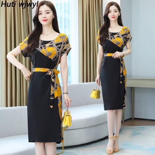 Spring Summer Print Vintage Sundress Korean Oversize Elegant Women Bodycon Sexy Party Vestido 2021 Chiffon Boho Beach Midi Dress
