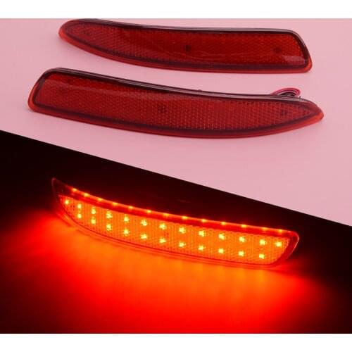2pcs Rear Bumper Reflector Brake Light Stop Lamp Fit For BMW X5 E70 X6 E71 2007 2008 2009 2010 2011 2012 2013 Red Lens LED