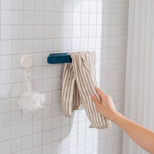 27*3cm Punch-free Wall-mounted Hook Multifunctional Portable Traceless Bathroom Towel Rack Kitchen Plastic Cloth Hook