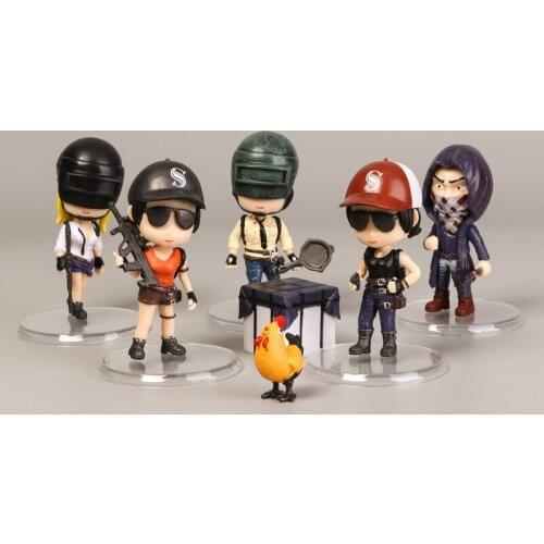 7pcs/set Good luck eating chicken tonight childrens dolls peace elite game model toy