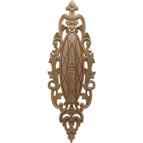 RUNBAZEF Wood Carved Applique Frame Onlay Furniture Vintage Home Decor Decoration Maison Accessories Unpainted Various Patterns