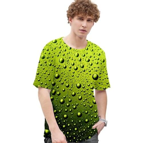 3d T Shirts Green Water Drops Costume Fashion Hip Hop Cool Men Women T-shirt Short Sleeve Male Female 3D T-shirts Tee Shirt Tops