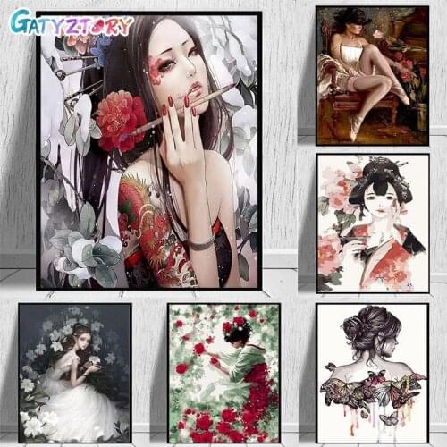 GATYZTORY Painting By Numbers Ancient beauty Picture Drawing On Canvas Acrylic Paints Coloring By Numbers Home Decor