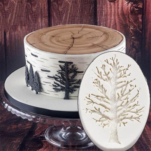 Luyou DIY Cake Border Silicone Molds Tree Cupcake Fondant Cake Decorating Tools Chocolate Gumpaste Moulds FM1285