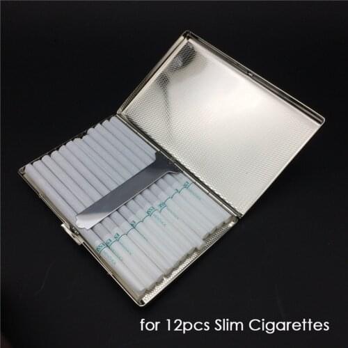 Retro Metal Cigarette Case for 12pcs 100mms Long Slim Cigarettes Box Holder Portable Smoking Tools Smoke Accessories