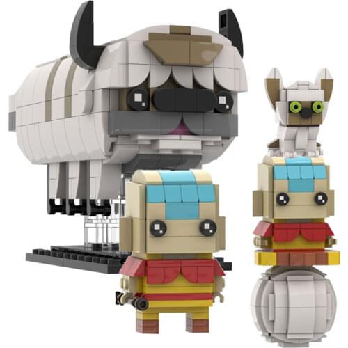 Retro Mythical Animation Action Aang The Last Airbender Appa Momo Building Blocks Model Idea Assemble Toy Child Birthday Gift