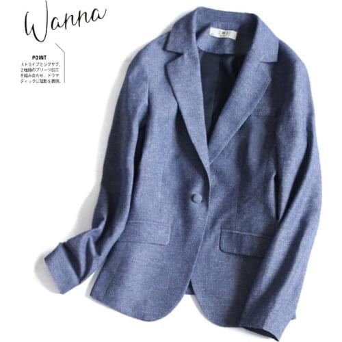 Fashion Slim Small Japanese Style Fresh And Sweet Linen Women Suit Jacket 2021 New Womens Clothing