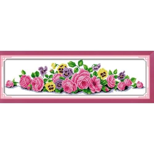 Beauty flower face cross stitch kit flower 18ct 14ct 11ct count printed canvas stitching embroidery DIY handmade needlework