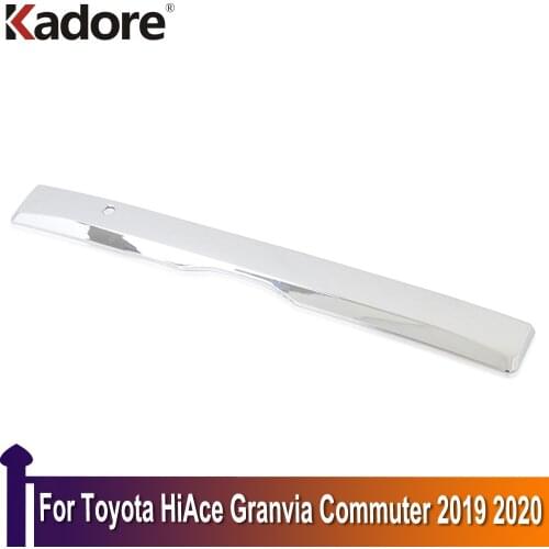 For Toyota HiAce Granvia Commuter 2019 2020 Carbon Fiber Rear Trunk Lid Cover Tailgate Strip Back Door Boot Garnish Accessories