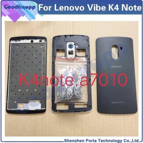 For Lenovo Vibe K4 Note Front Frame Battery Back Cover Rear Case Cover Middle Lid Parts Replacement For Lenovo K4Note A7010a48