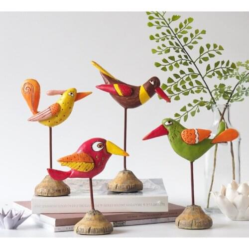 Resin Bird Home Decoration Accessories Tropical Rainforest Jungle
