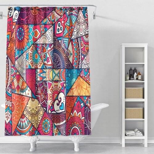 Custom Waterproof Shower Curtains 3D Print Bohemian Mandala Pattern Style Eastern Europe Toilet Bathroom Home Decor Adult