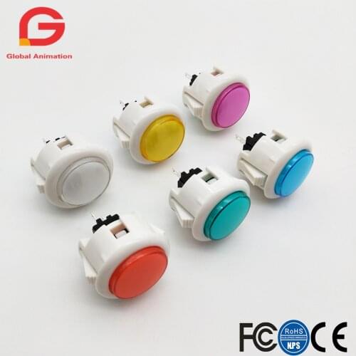 10 pcs Transparent No LED Arcade 30mm Push Button Copy SANWA Replace OBSF-30 OBSN-30 for DIY Raspberry pi MAME PC Pandora Game
