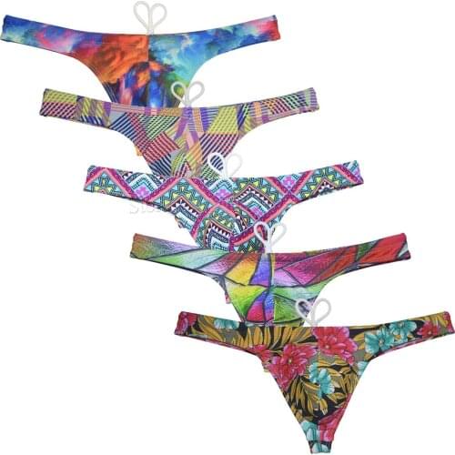 Sexy Mens Bikini Swim Thong Printed Swimsuit Smooth Swimwear T-back Mini Beachwear Surfing Thongs