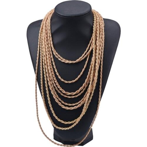 ZA Exaggerated Maxi Large Statement Necklace Layers Golden Metal Chain Long Pendant Necklace Collars Chokers Jewelry Wholesale