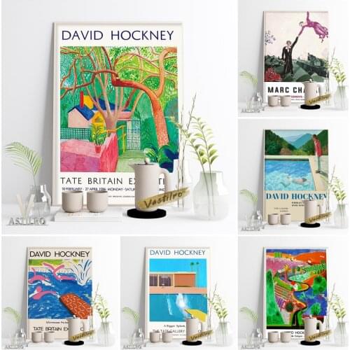 David Hockney Cubism Exhibition Museum Canvas Painting A Bigger Splash Prints Art Retro Poster Pool With Two Figures Wall Decor