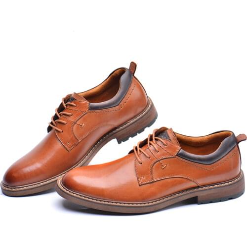 ZFTL new mens formal shoes Man Business shoes Genuine Leather handmade Big Size Mens Casual Lace-up dress shoes 0152