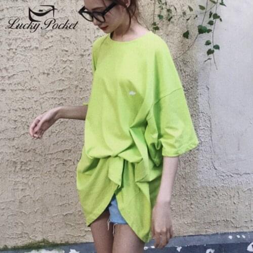 Women Summer Green Slim O-Neck Cotton Letter Print T-Shirt Female Plus Size Solid Color Tees Ladies Fashion Casual Tops ZM157
