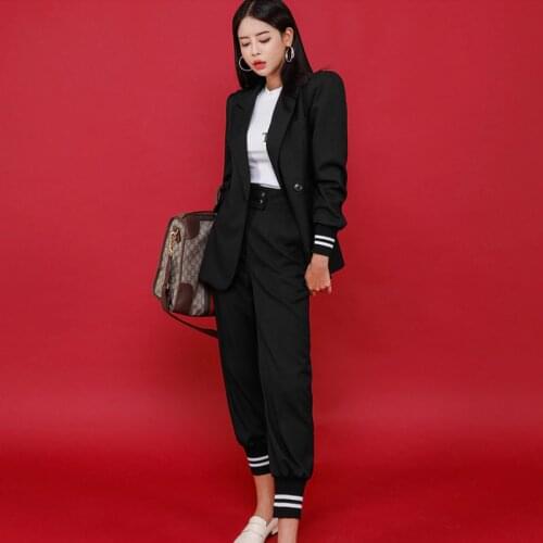 New arrival women professional temperament fashion loose suit and long pant comfortable high quality work style pant suits