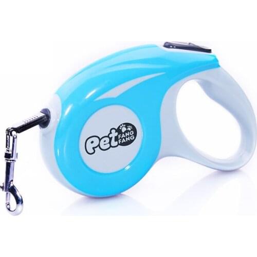 /5M Retractable Automatic Telescopic Leash Puppy Dog Cat Rope Training Extending Traction Belt Walking Leashes Blue