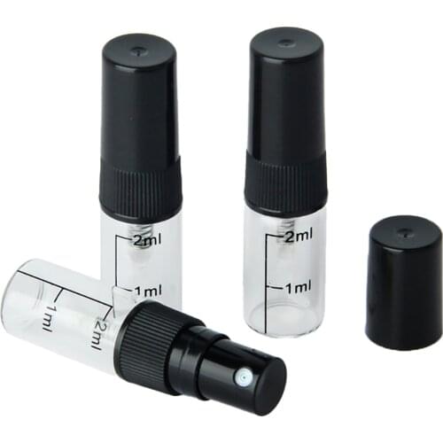 5pcs/lot 2ml Portable Mini Perfume Bottle Glass Empty Bottle Cosmetics Bottled Toner Spray Bottle