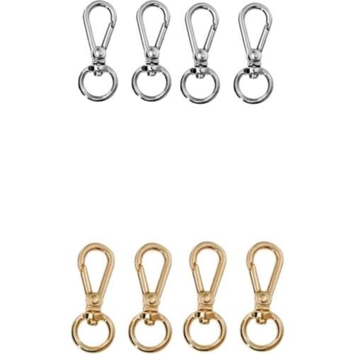 8PCS 360° Swivel Lobster Clasps Clips Snap Hook Craft Handbag Key Accessory