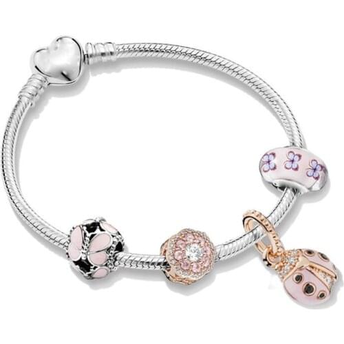 Diy jewelry accessories base chain snake bone chain flower ladybug flower string ornaments butterfly glass