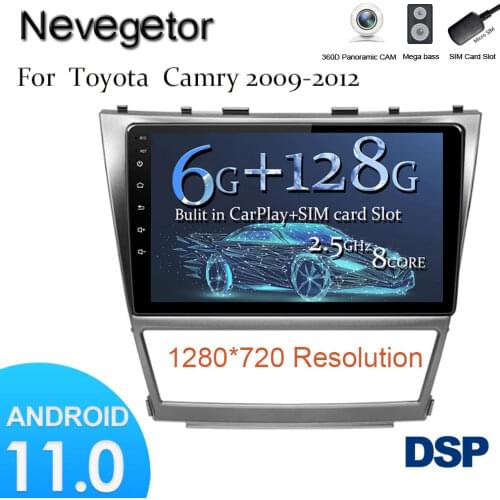 Android 11 For Toyota Camry 2007-2011 Car Radio Multimedia Video Player GPS Navigation NO DVD 2 Din Octa-Core IPS 4G