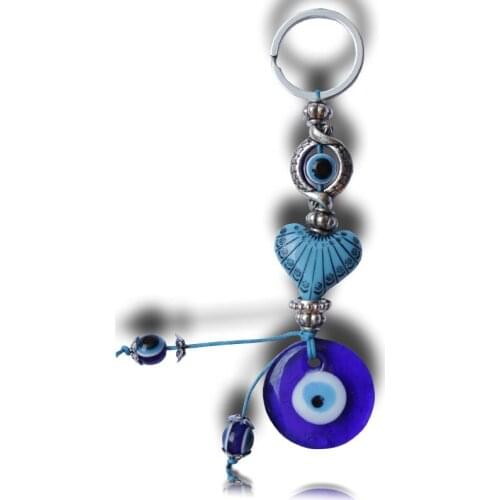 Blue Eye Keychian Luck Evil Eye Keyring Car Crystals Jewelry Keychains Promotion Gift