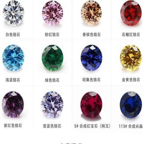Loose beads Cubic Zirconia Stone Multicolor Round Shape Brilliant Cut CZ Stones Synthetic Gems Beads For DIY Jewelry 0.8~12mm