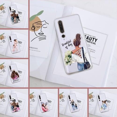Black Baby Mom Girl Soft Silicone Transparent Back Cover For Xiaomi Mi 10 Lite Pro Youth Play Mi Note 10 Lite Pro Phone Case TPU