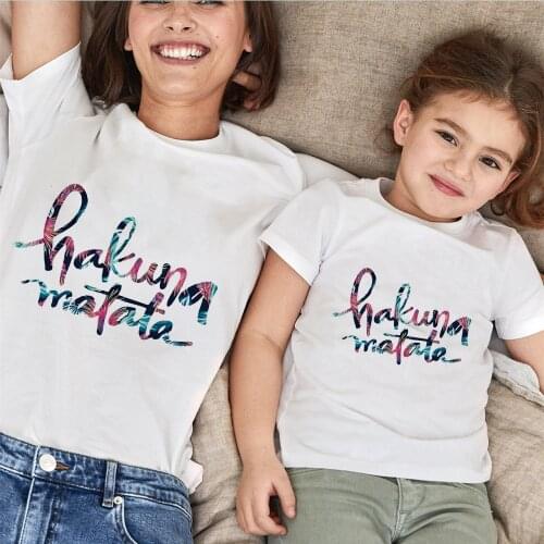T Shirt For Family Mother Daughter Hakuna Matata Printed Simba The Lion King Female Tshirts Harajuku Matching Family T-shirts