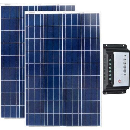 Zonnepaneel Set Solar Panel 18v 100w 2 PCs Bateria Solar Controller 10A 12v/24v 20A PWM RV Motorhome LED Car Caravan Camping