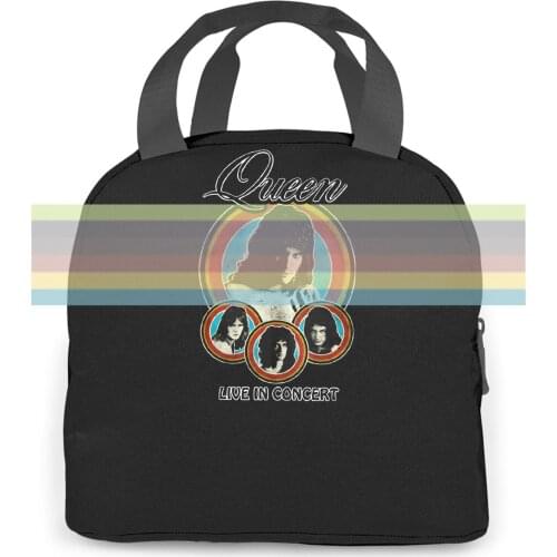 Queen Vintage Rock , Freddie Mercury Concert , All s Straight women men Portable insulated lunch bag adult