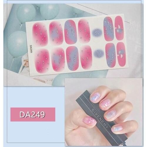 Lamemoria Pure Gradient Colors Nails Sticker Art Decorations Manicure DIY Sparkling Nail Polish Waterproof Nail Art Sticker