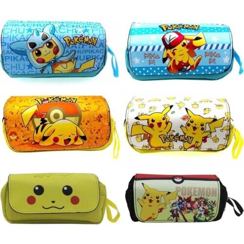 Anime Pokemon Pikachu Pencil Case Cute Japan School Girls High Capacity Multifunction Zipper PencilCase Office & School Supplies
