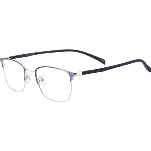 Men Fashion Metal Rectangular Full Rim Medium Spectacles For Myopia Reading Multifocal Lenses