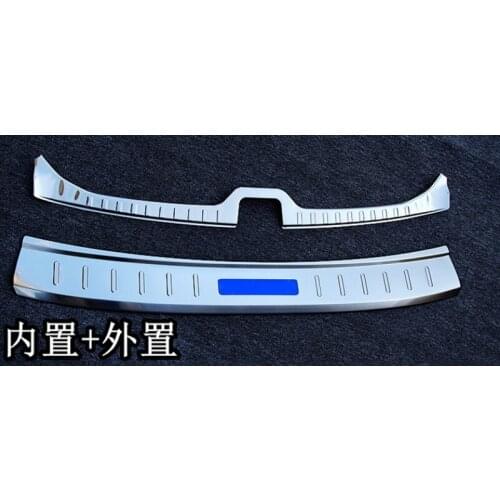 Stainless steel Internal External Rear Bumper Protector Sill Trunk Tread Plate Trim for VOLVO XC60 2009-2017
