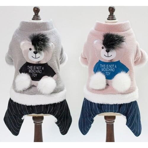 Pets Dog Clothes Bear Soft Comfortable Thicken Winter Costumes Clothes for Small Puppy Dogs Bone roupa cachorro hondenkleding
