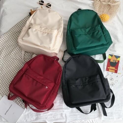 Solid Color Womens Backpack Waterproof School Backpacks Fashion School Bags For Girls Mochila 2021