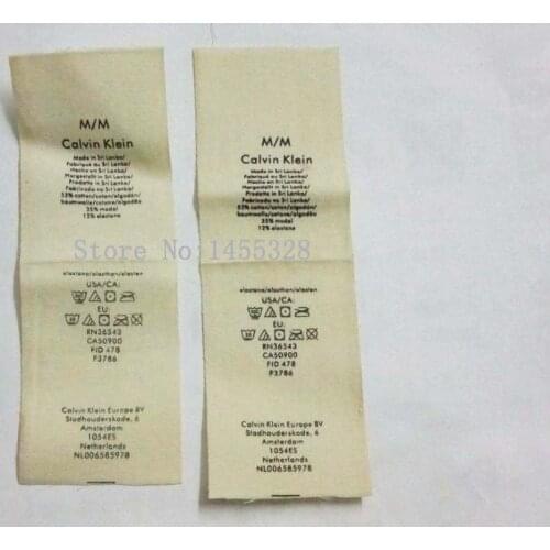 Wholesale 1000pcs customized cotton big garment labels/clothing labels/printed label tag three color 2016042206